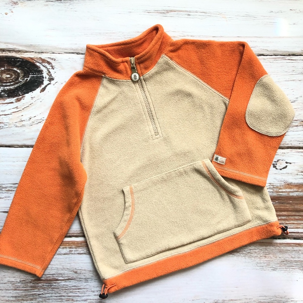 Janie &Jack Orange Tan Fleece Pullover Sweater 5T